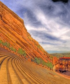 Red Rocks Amphitheatre And Grey Sky paint by number