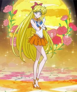 Sailor Venus With Roses paint by number