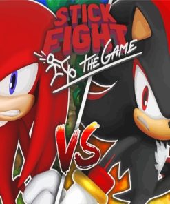 Shadow And knuckles Stick Fight paint by number