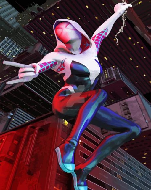 Spider Gwen Superhero paint by number