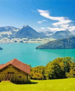Switzerland Lake Nature paint by number
