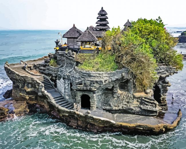 Tanah Lot Temple paint by number