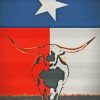 Texas Longhorn Flag Poster paint by number