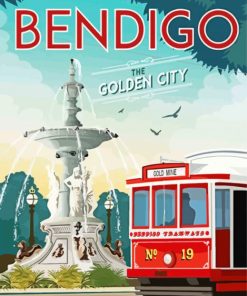 The Golden City Bendigo Poster paint by number
