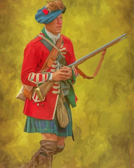 The Highlander Soldier paint by number