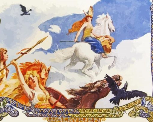 Valkyries Norse Mythology By Emil Doepler paint by number