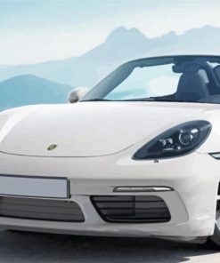 White Porsche Boxster Car paint by number