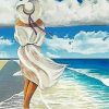 Woman By The Ocean Illustration paint by number