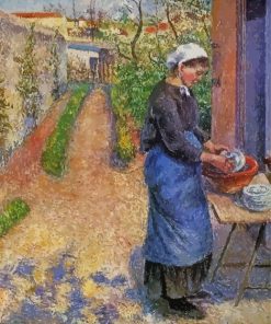 Young Woman Washing Dishes paint by number