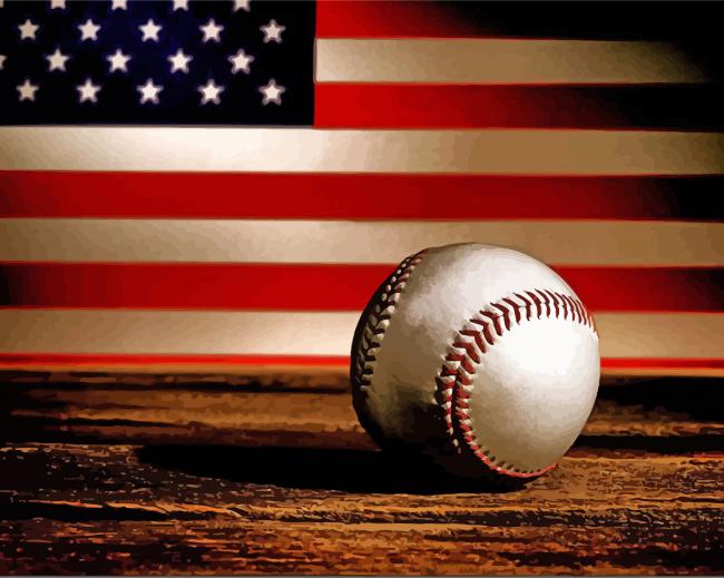 Aesthetic American Flag Baseballs paint by number