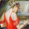 Aesthetic Lady Playing Piano paint by number