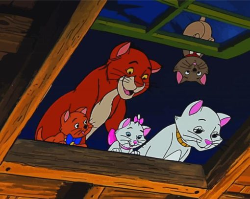Aristocats Disney Cat paint by number