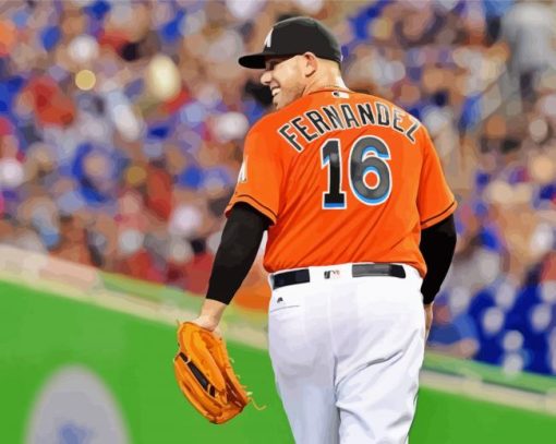 Baseball Player Jose Fernandez paint by number