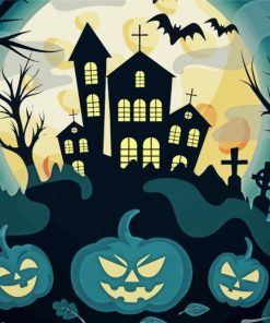 Gloomy Halloween House paint by number