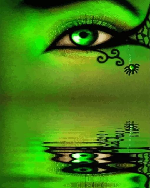 Green Lady Eye paint by number