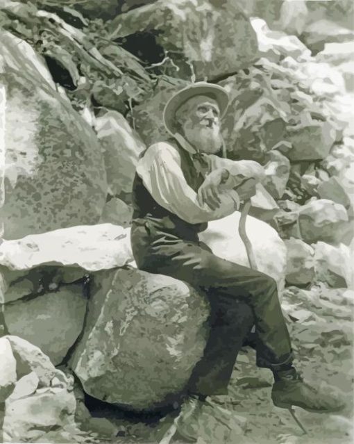 John Muir Mountaineer paint by number
