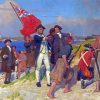Landing Of Captain Cook At Botany Bay 1770 By Emanuel Phillips Fox paint by number