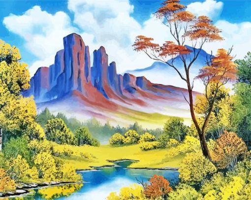 Landscape Autumn Mountain paint by number