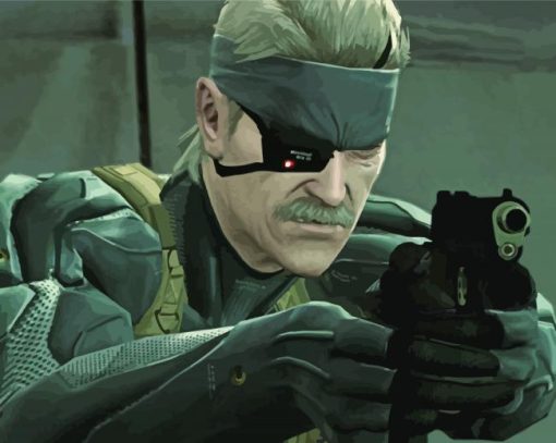 Metal Gear Character Solid Snake paint by number