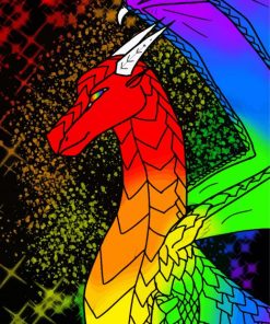 Rainbow Dragon paint by number