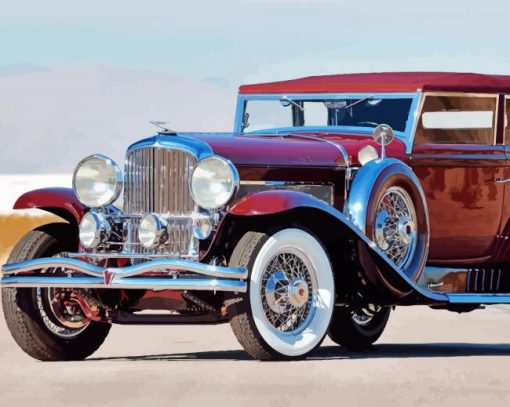 Red Duesenberg paint by number