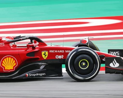 Red F1 Ferrari paint by number