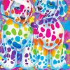 Splatter Rainbow Dog Art paint by number