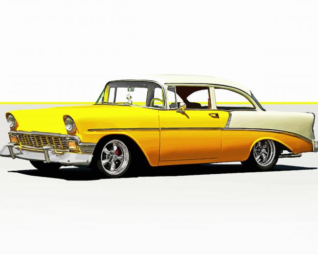 Yellow 1956 Chevrolet paint by number
