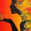 Abstract Fire Woman Art paint by number