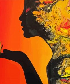Abstract Fire Woman Art paint by number