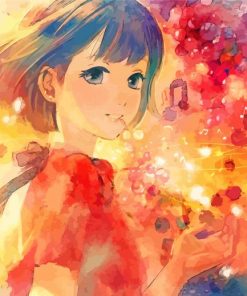Abstract Anime Girl paint by number