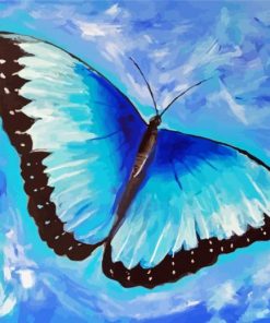 Abstract Blue Butterfly paint by number