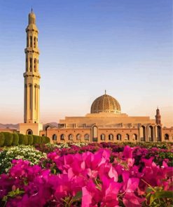 Aesthetic Sultan Qaboos Grand Mosque Oman paint by number