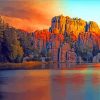 Aesthetic Sylvan Lake In Canada paint by number