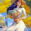 Anime Vietnamese Girl paint by number