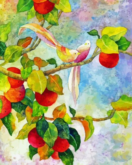 Apple Tree And Birds paint by number