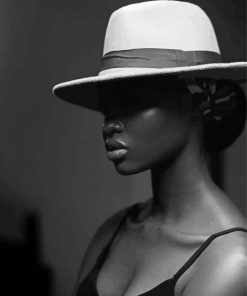 Black Woman In Hat paint by number