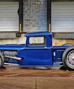 Blue Hot Rod Truck paint by number