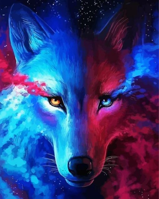Blue Fox Illustration paint by number