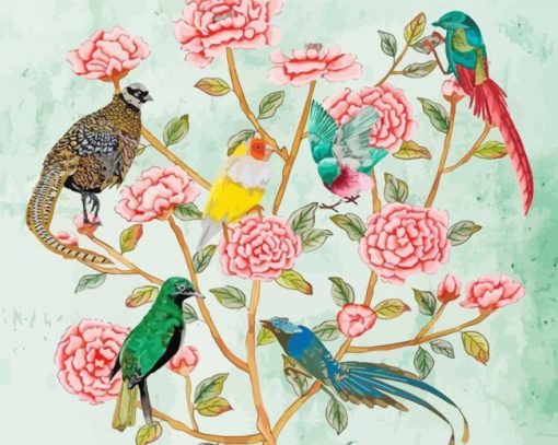 Chinoiserie Birds paint by number