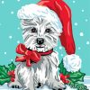 Christmas Terrier Dog paint by number