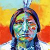 Colorful Sitting Bull Art paint by number