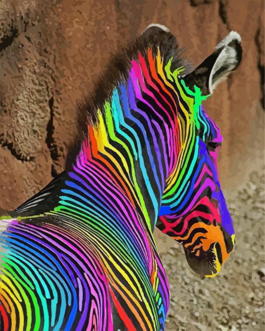 Colorful Zebra paint by number