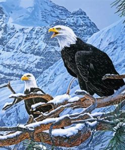 Eagle Birds On Tree paint by number