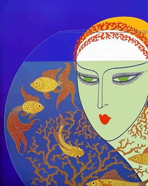 Erte Fish Bowl paint by number