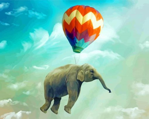 Flying Elephants paint by number