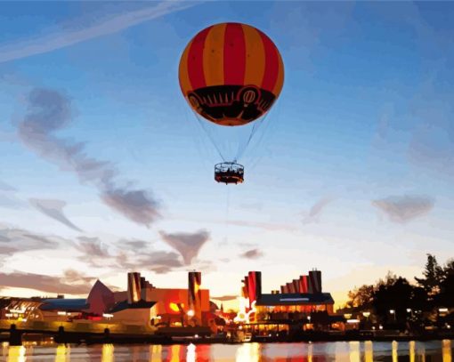 Flying Hot Air Balloons Disney paint by number