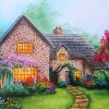 Forest Stone Cottage Paint by number