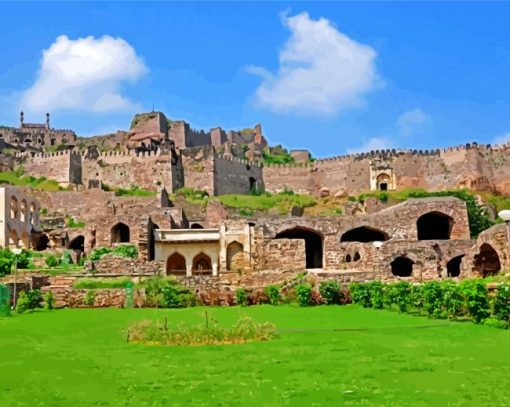 Golconda Fort paint by number