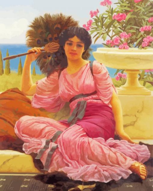 Greek Woman In Pink Dress paint by number